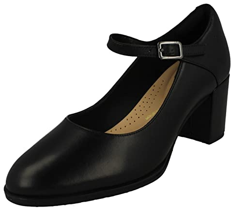 Clarks Freva55 Strap Womens Black Leather, 7