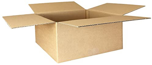 smiley pack 50 Stück Faltkartons 300 x 300 x 150 mm braun KK36 Versandkarton Verpackungskartons 30 x 30 x 15 cm aus Wellpappe 1 wellig Karton Pappkarton Versandbox Paket Päckchen