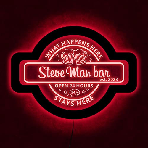 zouwii Enseigne Au Néon De Barre Personnalisée, à LED Barre, Enseignes Pour Bar La Maison, Lumières Maison