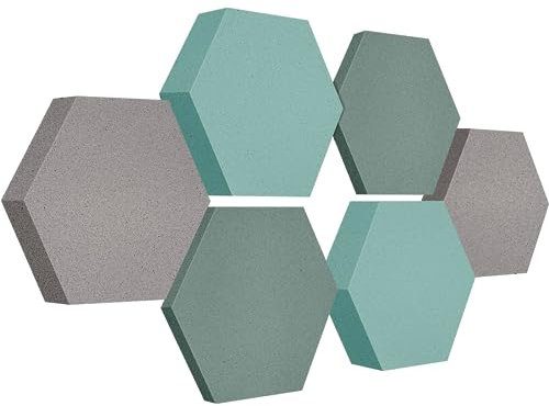 platino24 Akustikpaneele 6 Elemente Edition LOFT 3D I Ø 300mm Akustikplatten Schalldämmung Wand & Decke I Akustikschaum Schall-Absorber aus Basotect 30-70mm mit farbiger Akustikbeschichtung