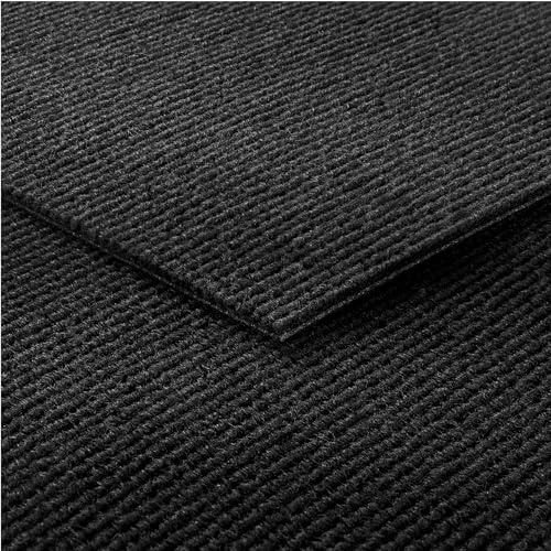 Livelynine Moquette Adesiva Pavimento Nero per Casa Ufficio Commercio 32-Pezzi Antiscivolo Piastrelle di Moquette Pavimento Nera 30x30CM Resistente Quadrotte di Tappeto Salotto Camera Corridoio Nere