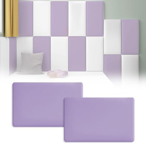 Sparklenut 4 PCs 40 * 20cm, Polsterplatte, als Bettkopfteil oder Aufprallschutz, Dekoratives Wandpaneel, Wandpolster Kinderzimmer, Wandpaneele Gepolstert (Mauve, 40 * 30cm丨2 Stück)