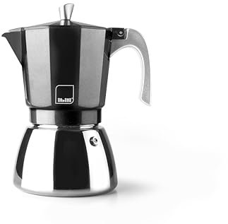IBILI - Cafetera express Elba Black, 9 tazas, 450 ml, Aluminio fundido, Base de Acero Inoxidable, Apto para inducción