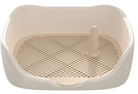 MagiDeal Toilette per Cani, lettiera per Cani, Mantiene Le Zampe e i Pavimenti puliti, Vassoio per l'addestramento dei Cuccioli, Toilette con Griglie a Rete, Mezzo Bianco
