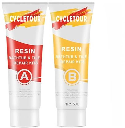 cycletour Kit Riparazione Piastrelle, Kit Riparazione Vasca da Bagno 160 G Grande Capacità - Possibilità di Abbinare I Colori fai da te, Per Ripara Ceramica Lavandino in Ceramica