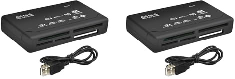 Giwnhvx 2X Lettore di Schede USB2.0 Lettore di Schede di Memoria di Trasmissione dei Dati Supporto del Lettore di Schede All-in-One TF SD Mini SD MS XD Nero
