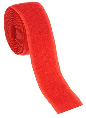 YELARXI Ruban auto-agrippant en nylon à coudre - 2,5 cm de large - Dos non adhésif - 0,9 m - Pour vêtements, travaux manuels, couture, projet de bricolage - Rouge