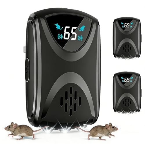 COODAY Ultrasonic Mouse Repellent Black(2 pieces),Automatic frequency conversion Rodent Repellent,Indoor Repeller Plug in Pest Control,Efficient Against Mice Mosquitoes Spider Cockroach Ants Etc.