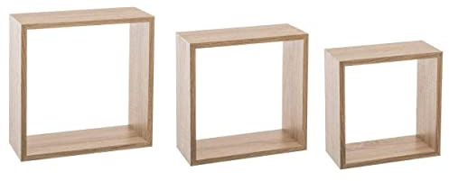 Set med 3 hyllor vägg kub (L.24xP.12 x H.24 cm L 27xP.12 x H.27 cm L 30 x P.12 x H.30 cm)