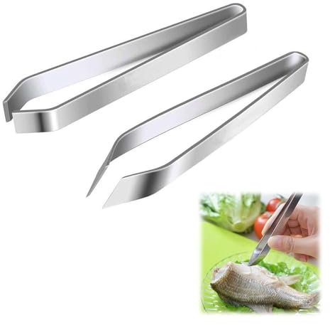 Profi Fischzange Aus Edelstahl,Grätenzange Für Fisch,Flach Und Slant Zange,Fischzange aus Edelstahl Zum Entgräten,GräTenpinzette In Profi-Qualitäy,Für Zum Entfernen Von Knochen Und Fell,2pcs