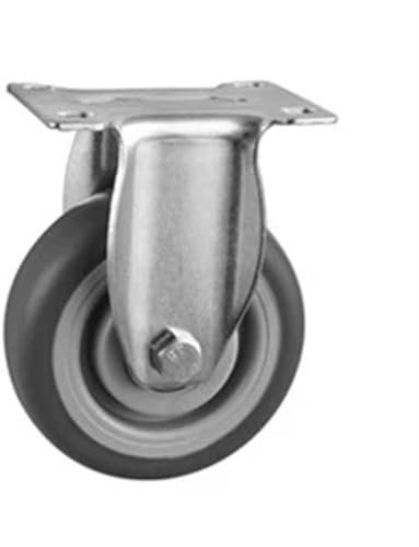 4 Pcs/Lot Medium Gray TPR Casters Aviation Box Flat Tool Handcart Silent Universal Wheels Rubber Carts Ovens Shelves(Fixed,5 Inch)