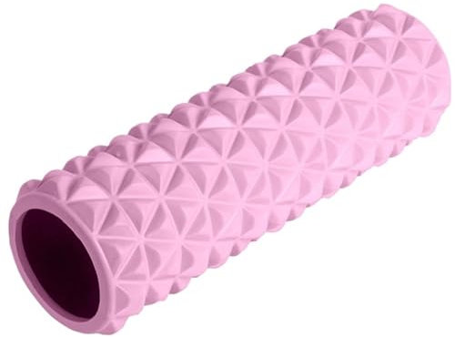 NihaoWXM skumrulle, skumrulle, yogakulle, 3D-diamantslipning, djupvävnadsmassage, massagerulle, fitness-studio-träning för rygg, ben (rosa 45 cm)