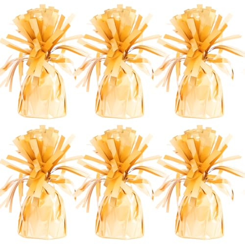PARTYRAMA.CO.UK Matte Peach Foil Helium Balloon Weights 175gr - Pack of 6 - Durable & Colourful Weights for Birthdays Parties, Events & Celebrations - Perfect Balloon Weight Holders