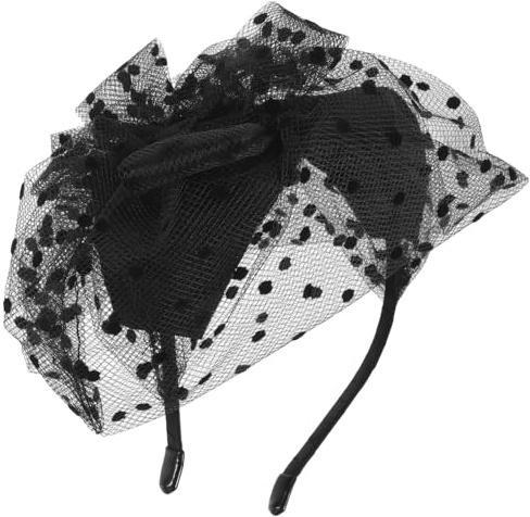 BIUDECO Fascia Capelli Fascinator Vintage con Fiocco in Pizzo e Rete Cerchietto Elegante per Matrimonio Festa e Banchetto Accessorio Donna Raffinato e Durevole