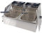 Commercial Deep Fryer 2x10L Double Tank Deep Fat Fryer Stainless Steel Chip Fryer 2500W+2500W with Lids