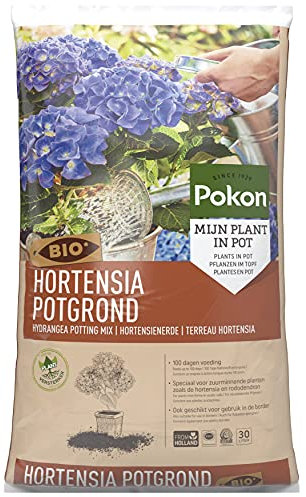 Pokon Bio Hortensia Potterterre -Pour le pot d'hortensia, rododendron, magnolia et acer, 30L
