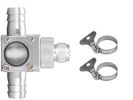 MiOYOOW Medidor de burbujas de CO2, atomizador difusor de CO2 de aleación de aluminio reactor difusor de CO2 para acuario resistente a la corrosión con ventana visual para tubos de 12/16 mm