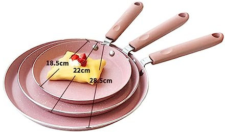 ABOOFAN Aluminum Non Stick Omelette Pancake Pan 22cm Pink for Kitchen