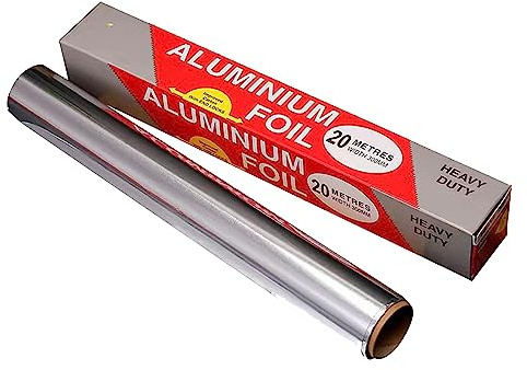 Feuille d'aluminium épaisse de 20 m pour restaurant - Ustensiles de cuisson en verre avec couvercles pour four (argent, taille unique)