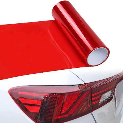 Film De Phare 120x30cm, Teinté Voiture Rouge Transparent, Autocollants Vinyle Pour Phares Arrières Et Feux Antibrouillard