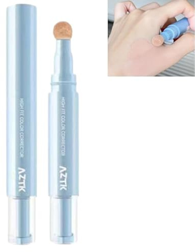 Aztk correttore penna, liquido correttore di colore con testina in spugna, illuminante liquido idratante per trucco viso a lunga durata, copre le imperfezioni, crea un trucco impeccabile (03#, 1)