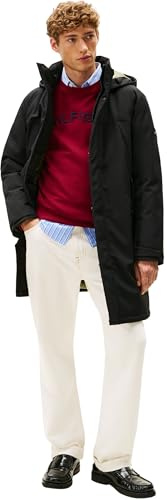 Tommy Hilfiger Uomo Cappotto Tech Padded Parka con Cappuccio, Nero (Black), XL