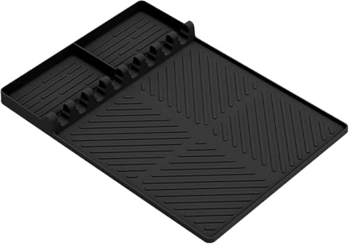 FLOWERUN Tappetino In Silicone per Accessori Da Barbecue (Nero)