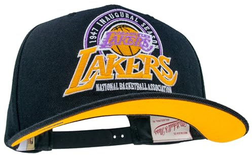 Mitchell & Ness - Berretto snapback NBA Inaugural Team Pro Crown, motivo Los Angeles Lakers, regolabile, unisex, per uomo, donna, bambino, primavera, estate, autunno, inverno