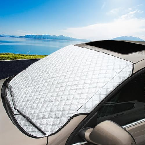 MEXITAL Protection Solaire pour Pare-Brise de Voiture, 147 x 100 cm, Protection Contre la Neige, la Glace, Le Gel, Le Soleil, Les Rayons UV, la poussière et la Pluie, Anti Givre, Couverture Pare Brise