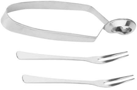 VALICLUD 3 pièces Pince à Escargots Acier Inoxydable Pince et Fourchettes pour Fruits de Mer Ustensiles de Cuisine et Hygiéniques pour Salade et Repas Français