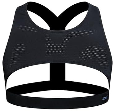 JOCKMAIL Men’s Fitness Chest Harness Vest Breathable Mesh Elastic Shoulder Straps for Gym Clubwear Stage Outfit (Black, One Size)