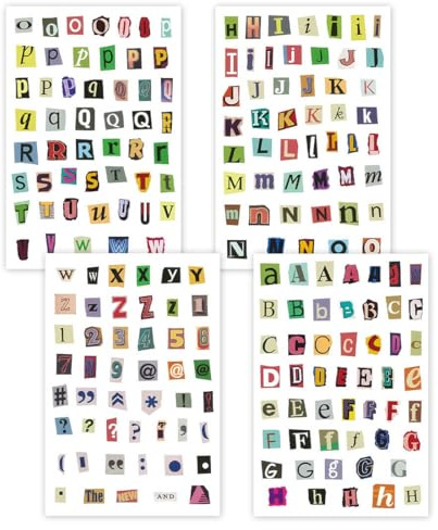 PQUELM 200 Adesivi Lettere Retrò Alfabeto, Sticker Lettere Impermeabili Autoadesivi, per Bagagli Laptop Bottiglie Scrapbooking Bullet Journal, Decorazione DIY