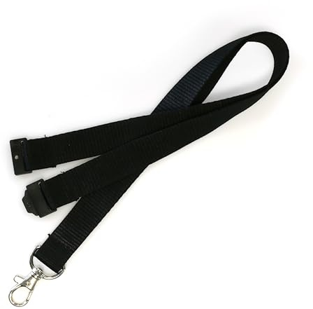 EasyBadge Thick Lanyards for ID Badges with Safety Breakaways, 100 Pack | Metal Trigger Clips for ID Card Holder Attachment