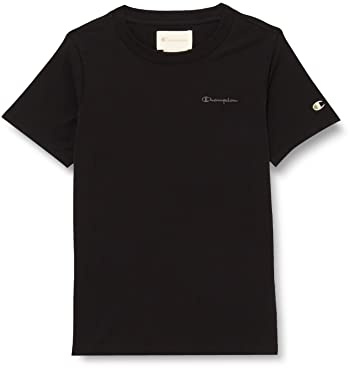 Champion Mädchen Eco Future Light Jersey Regular S/S T-Shirt, Schwarz, 9-10 Jahre