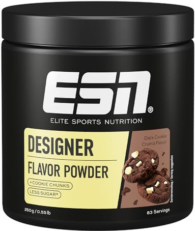ESN Designer Flavor Powder, Dark Cookie Crumb, 250 g, Geschmackspulver zum Süßen, ohne viel Zucker und Kalorien - made in Germany