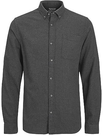 JACK & JONES Herren Jjeclassic Melange Shirt Ls Sn Hemd, Dark Grey Melange,XS