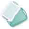 Essen 2-Pack Serving Tray Set – Non-Slip Lap Boards with Grip Handles, Ideal for Food Prep, Tea, Breakfast in Bed – Plastic Tray for Stable Dining – Dishwasher Safe (Green & White)