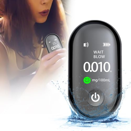 liiyiela Breathalysers for Travel,Portable Non-Contact Alcohol with Blowing and LCD Display Breathalyzer Tester,Rechargeable Breathalyzer Kit for Home Use