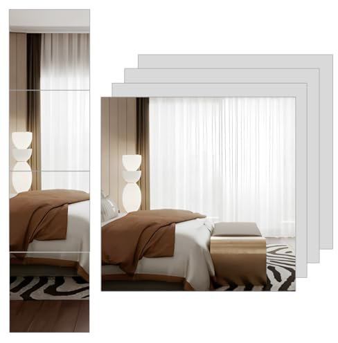 Lokiiz Acryl-Spiegel-Aufkleber für Wände, selbstklebend, sicherer Spiegel, volle Länge, zum Aufkleben auf, Wandmontage, Make-up, groß, Ganzkörpertraining, Fitnessstudio