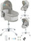 Magic ZC 3 in 1 multifunctional adjustable baby bed beside me, Electric infant Newborn cradle with shake and music, Baby swing with wheels, Convertible feeding Toddler highchair (Grey)