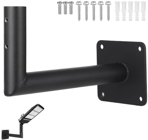 COSYOO Metal L-Shaped Bracket, 7.9 in Robust Metal Bracket with Mounting Screws, 90 Degree Wall Mount Bracket for Weathervane, Antenna, Light, Flag Pole Mounting