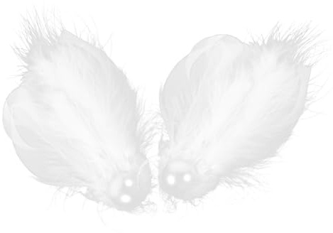 Artibetter Petite Confortable à Porter Décorations en Perles Épingle à Cheveux en Plume et Alliage Blanc Artisanat Détaillé Style Élégant Minimaliste pour Mariage et Bal