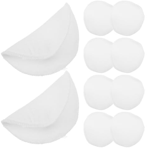 GRIRIW 10pcs Washable Nursing Pads for Breastfeeding, Reusable Leakproof Cotton Breast Pads with 3-Layer Gauze, Contours to Breasts for Maternity and Nursing Moms