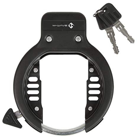 Fahrrad Rahmenschloss, Fahrradsicherheitsschloss mit 64 mm Durchlaufbreite, ideal für City- und E-Bikes, leichte Montage am Rahmen, RING von M-WAVE