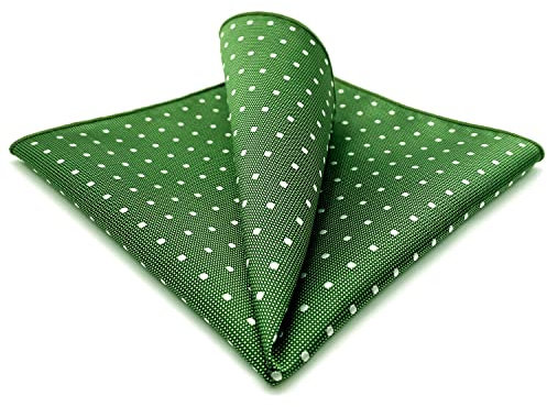 S&W SHLAX&WING Punkte Grün Einstecktücher for Mens Suit Geschäftsanzug 32cm Groß