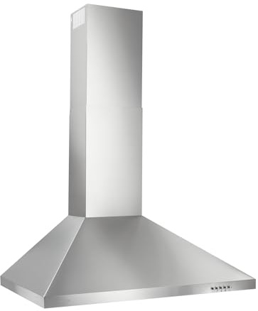 Broan-NuTone BW5030SSL Stainless Steel LED 30-inch Wall-Mount Convertible Chimney-Style Range Hood with 3-Speed Exhaust Fan and Light