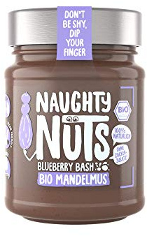 NAUGHTY NUTS Bio Beurre d'amande et myrtille | Beurre d'amande végétalien | 100% Naturel | Sans huile de palme ni sucre | Idéal comme garniture pour le muesli - 250 g