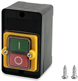 QWORK® Maschine Drucktastenschalter AC 220V / 380V 10A Nvr Schalter EIN/AUS-Drucktastenschalter mit Gehäuse für Mechanische Ausrüstung