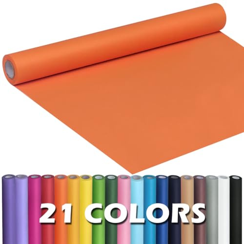 PerkHomy OrangeRed Kraft Paper Roll 17.5 x 960 (80') for Gift Wrapping Bouquet Flower Art Painting Craft Writing Packaging Shipping 80GSM 55LB (OrangeRed, 17.5 x 80')