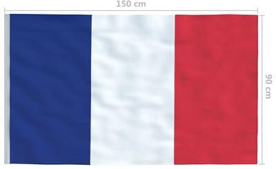 Drapeaux Français Haute qualité avec oeillets en laiton - 150x90cm